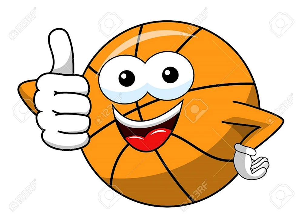 Баскетбольный мяч с улыбкой