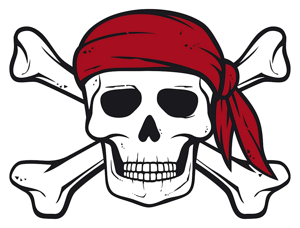Череп и кости пиратские вектор