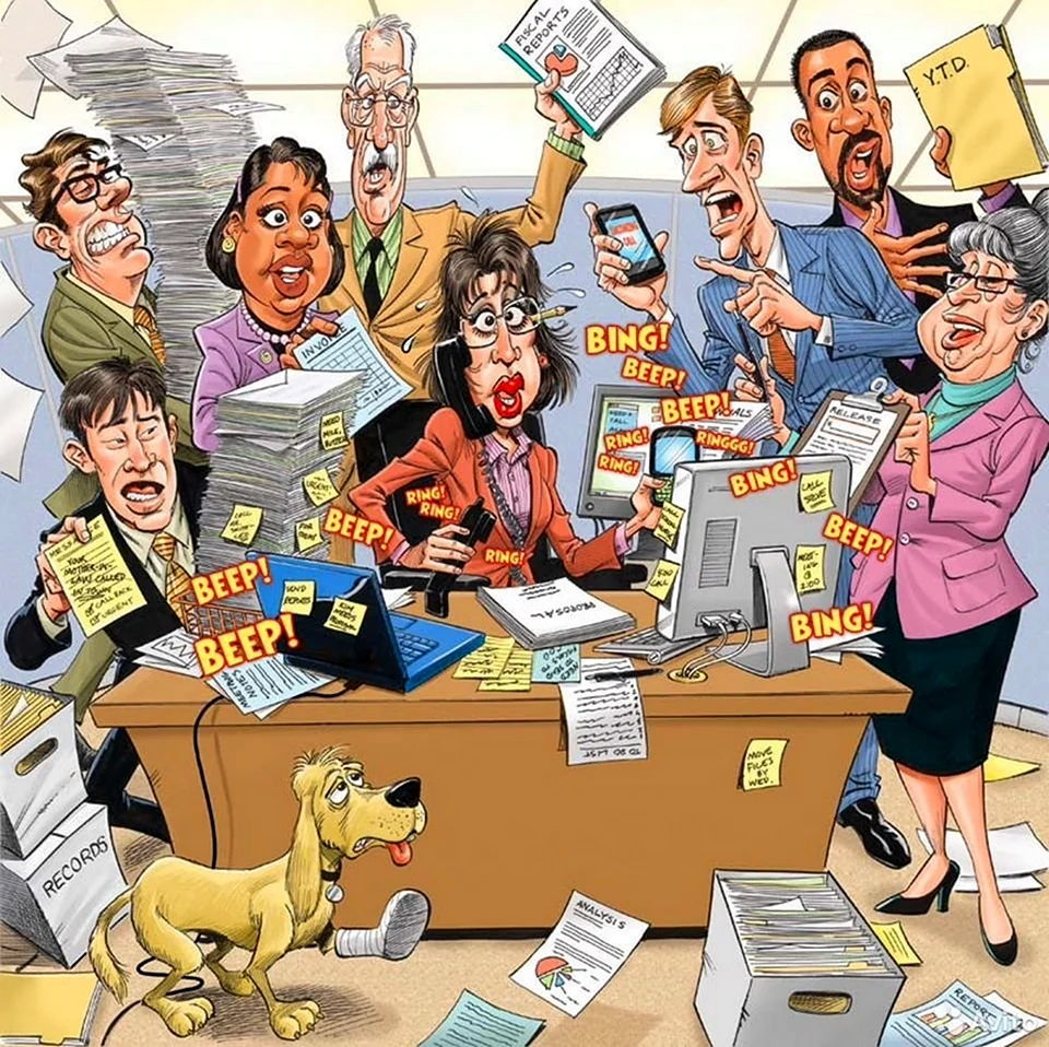 Карикатуры на офисных работников