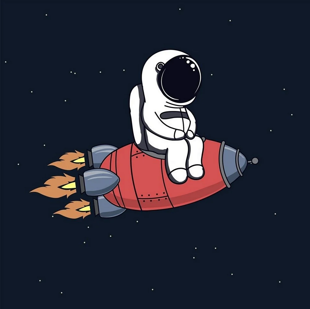 Космонавт в ракете