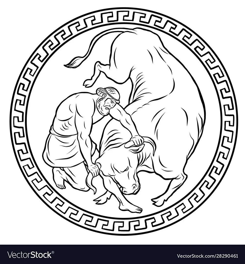 Критский бык иллюстрация