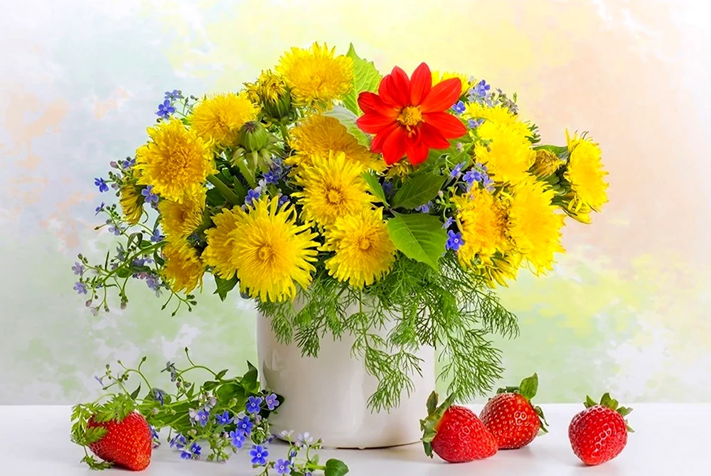 Летние цветы в вазе