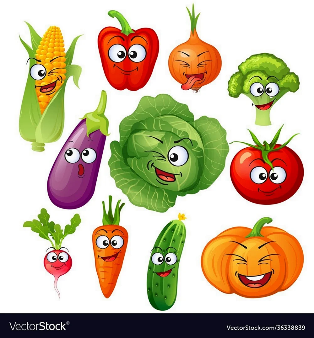 Овощи и фрукты с глазками