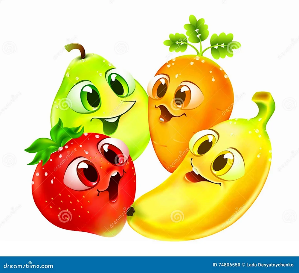 Овощи и фрукты с мордочками
