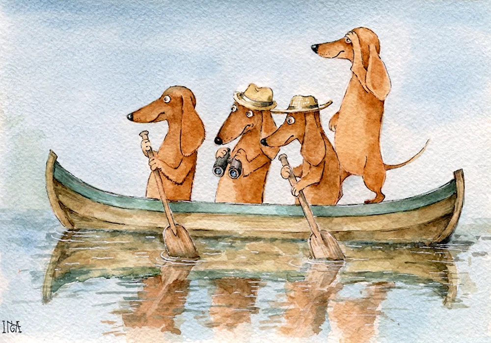 Животные в лодке