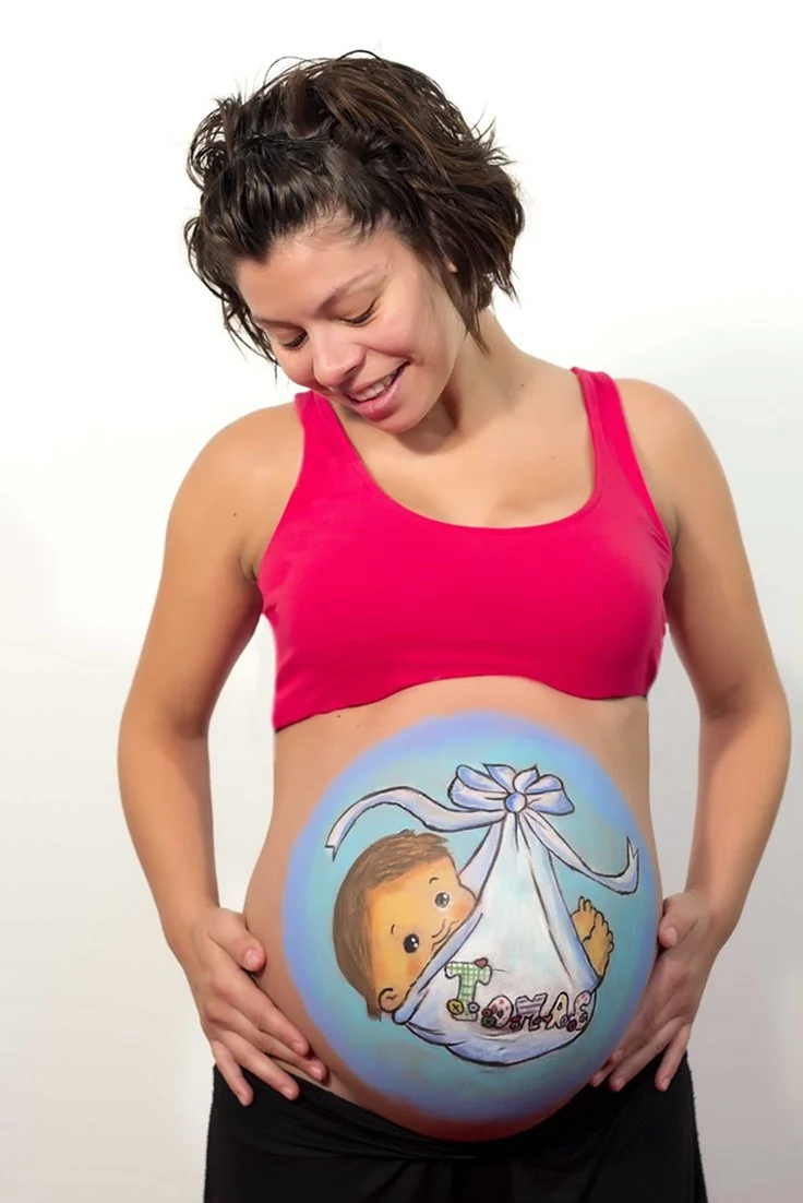 Рисование на животе беременных