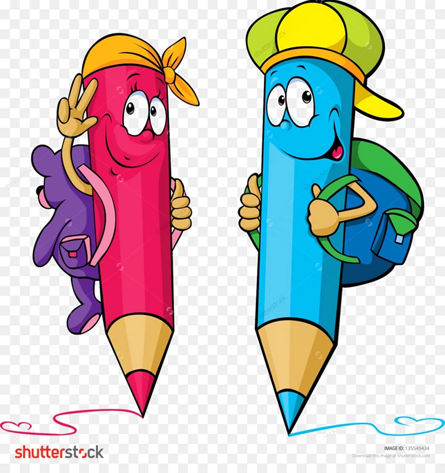 Веселые цветные карандаши